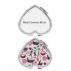 Espelho de bolso cosmético compacto para maquiagem de metal dobrável em branco de sublimação imprimível