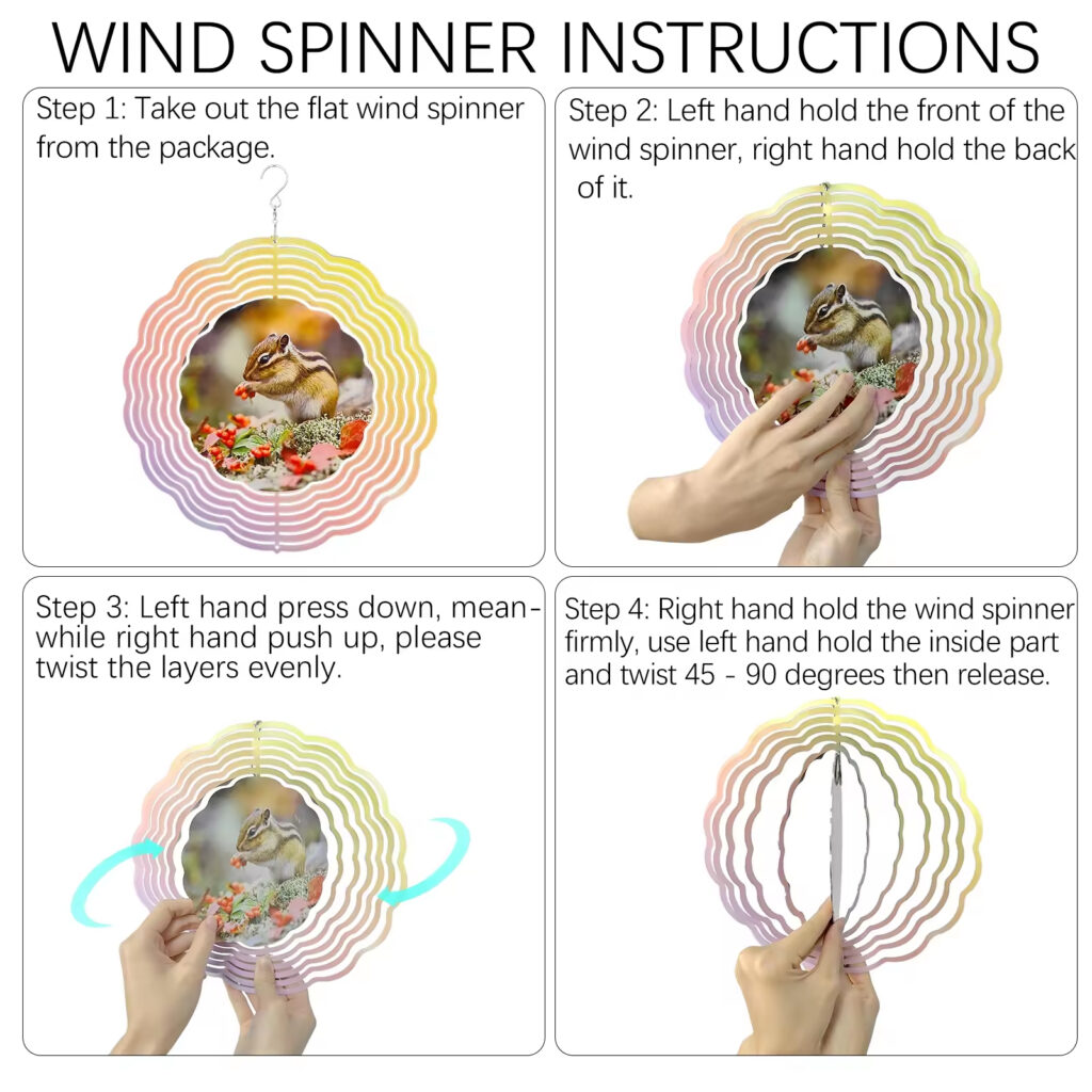 3in Blank Sublimation Aluminum Wind Spinner  Garden Decoration - Image 6