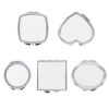Quadrado dobrável compacto maquiagem em branco bolso espelho senhoras viajar mini sublimação de metal portátil