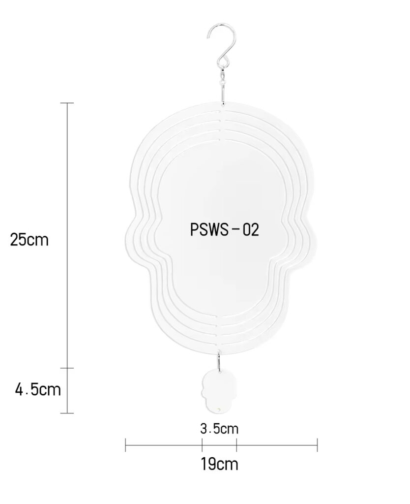 Tunosub 4" Aluminum Metal White Plain Double Sided Sublimation Wind Charm - Image 10