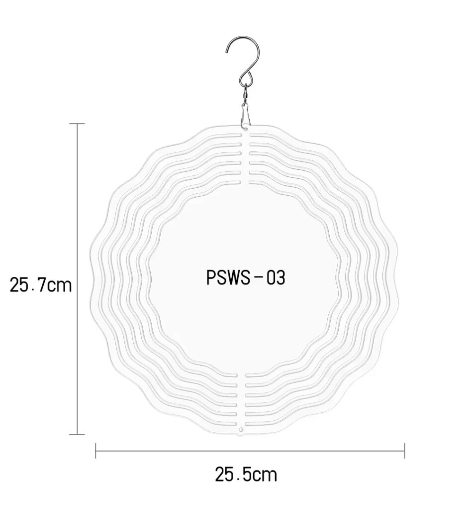 Tunosub 4" Aluminum Metal White Plain Double Sided Sublimation Wind Charm - Image 11