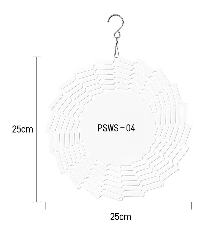 Tunosub 4" Aluminum Metal White Plain Double Sided Sublimation Wind Charm - Image 12