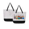 DIY Sublimation Linen Black Soled Tote Bag with zipper