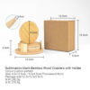 Bamboo Wood Sublimation Blanks Coaster Set